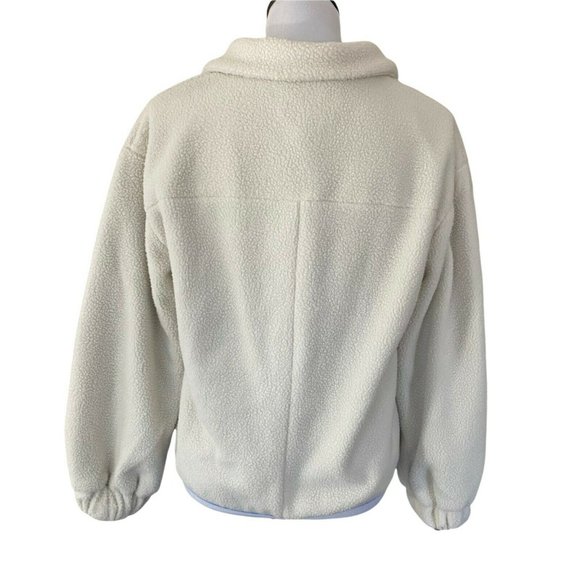 Sandy Liang for Target Cream Sherpa & Baby Blue Gingham Pocket Jacket - Picture 2 of 10